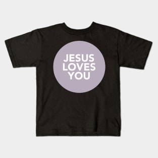 jesus loves you (lavender) Kids T-Shirt